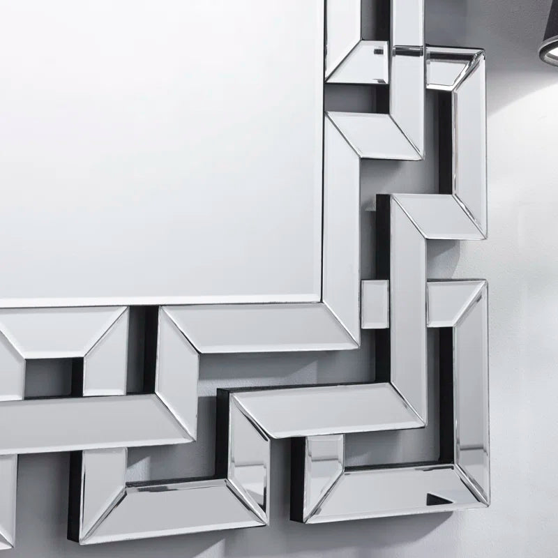 Delk Accent Silver Patterned Rectangular Wall Mirror