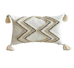 Brown Beige Embroidery Cushion Cover Tassels Home Decor Pillow Cover 45X45Cm/30X50Cm Geometric Sofa Pillowcase Pillow Sham