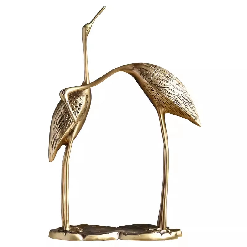 Pure Copper Red-Crown Crane Decorative Crafts Light Luxury Decoration Living Room Brass Ornaments Desktop Decoration Gifts
