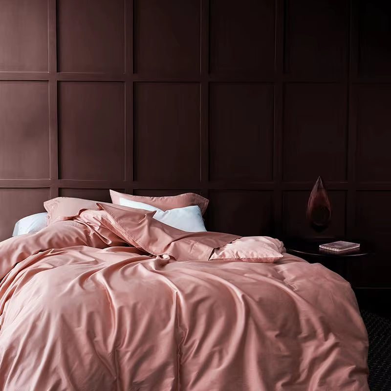 Hotel Luxury 4Pc Duvet Cover Flat/Fitted Sheet Set 500 Thread Count Egyptian Cotton Quality Ultra Silky Soft Premium Bedding Set