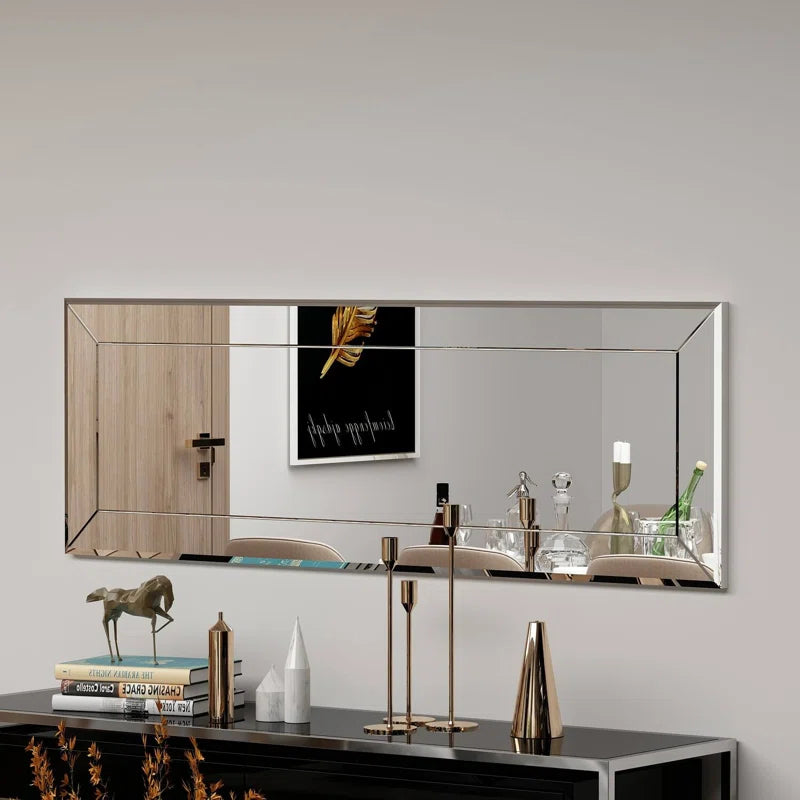Mirror Dpesol, Mirror, Wall Furnishing Item, Mirror Decoration, 40X2H120 Cm, White