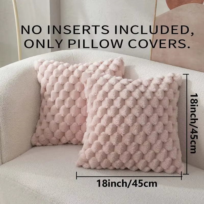 1PC Pineapple Grid 3D Soft Plush Throw Pillow Cover Decorative Cushion Case for Sofa Living Room Bedroom & Home Decor
