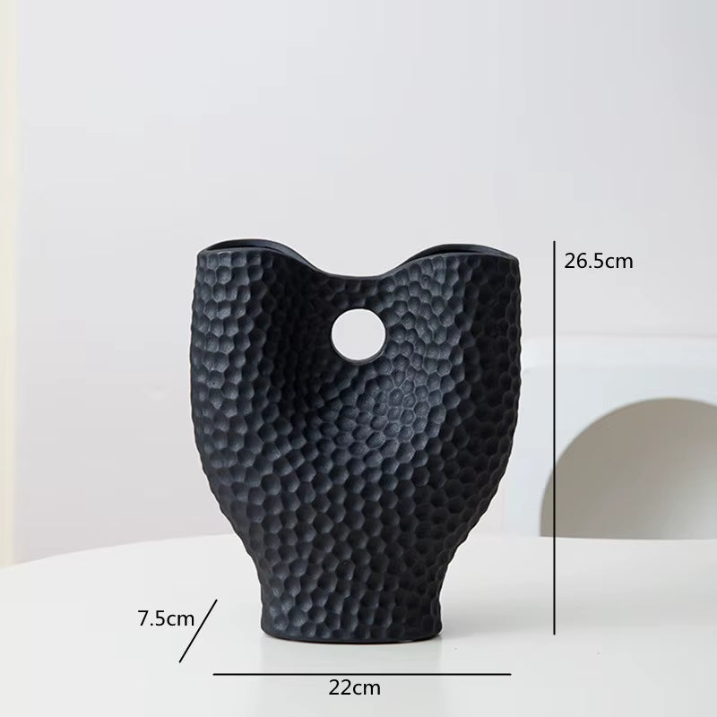 Nordic Golden Ceramic Vase Modern Home Decoration Ornaments Countertop Vase Creative Living Room Flower Arrangement Vase