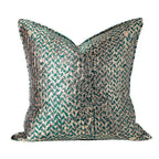 French House Leaf Jacquard Cushion Cover Decorative Pillow Case Modern Luxury Champagne Coussin Sofa Chair Bedding Deco