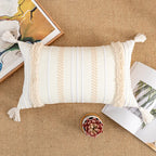 Bohemian Style Cotton Cushion Cover 30X50Cm/45X45Cm Pillow Cover Beige for Sofa Bed Home Decorative