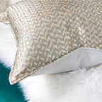 French House Leaf Jacquard Cushion Cover Decorative Pillow Case Modern Luxury Champagne Coussin Sofa Chair Bedding Deco