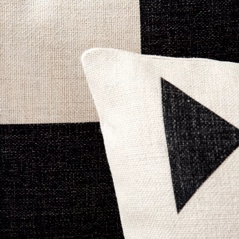 Nordic Geometry Black White Cushion Pillow Cover Home Decorative Office Sofa Linen Pillowcase 45X45Cm