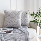 1Pc Nordic Geometric Cushion Cover Emboridered Grey Canvas Cotton Embroidery Pillow Cover Sofa Car Home Decorative 45X45Cm