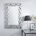 Delk Accent Silver Patterned Rectangular Wall Mirror
