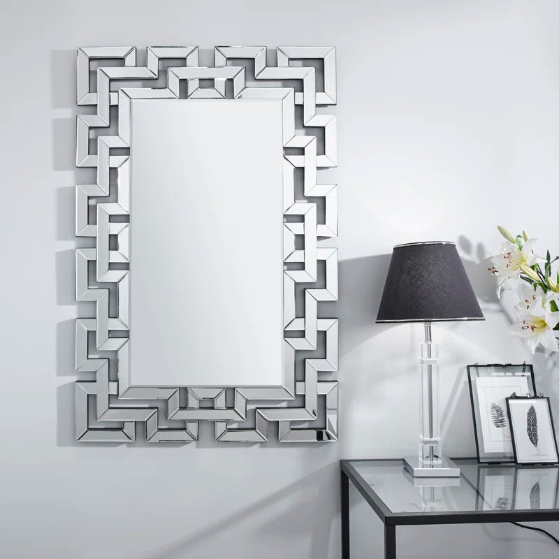 Delk Accent Silver Patterned Rectangular Wall Mirror