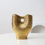 Nordic Golden Ceramic Vase Modern Home Decoration Ornaments Countertop Vase Creative Living Room Flower Arrangement Vase