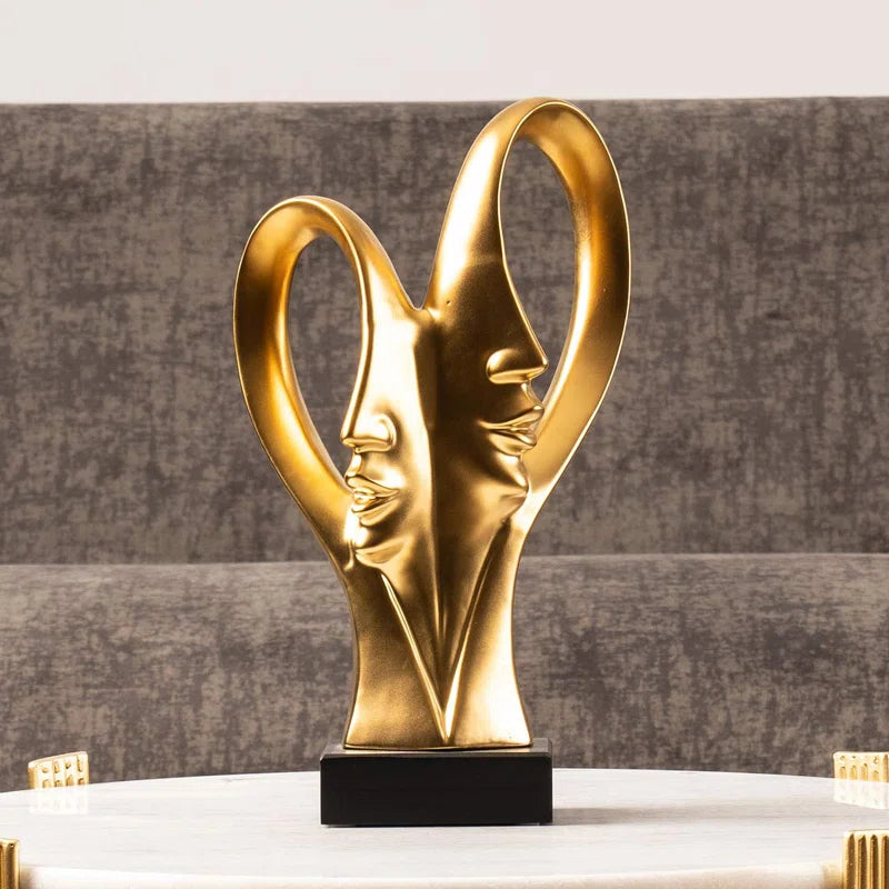Adala Figurine Human 2 Face Statues Sculpture for Living Room, Modern Accents Home Tabletop Decor