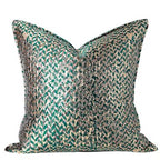 French House Leaf Jacquard Cushion Cover Decorative Pillow Case Modern Luxury Champagne Coussin Sofa Chair Bedding Deco