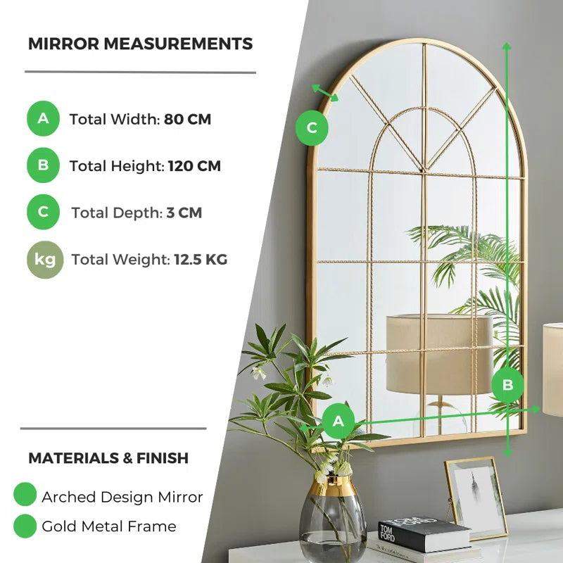 Roussel Window Style Metal Frame Floor or Wall Mirror Modern Design