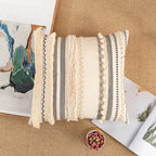 Bohemian Style Cotton Cushion Cover 30X50Cm/45X45Cm Pillow Cover Beige for Sofa Bed Home Decorative