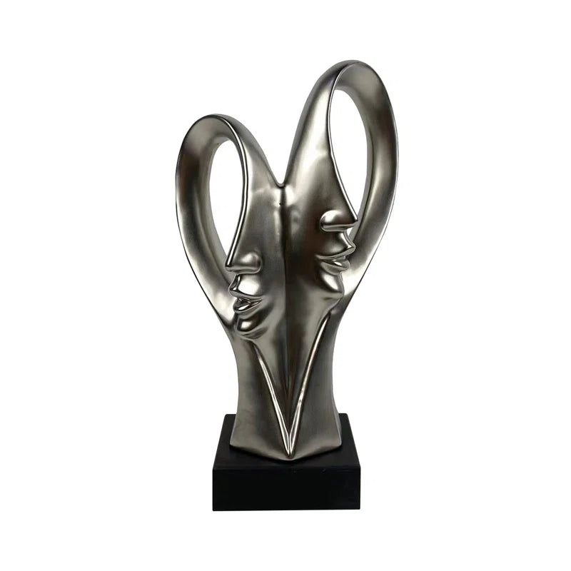 Adala Figurine Human 2 Face Statues Sculpture for Living Room, Modern Accents Home Tabletop Decor