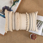 Bohemian Style Cotton Cushion Cover 30X50Cm/45X45Cm Pillow Cover Beige for Sofa Bed Home Decorative