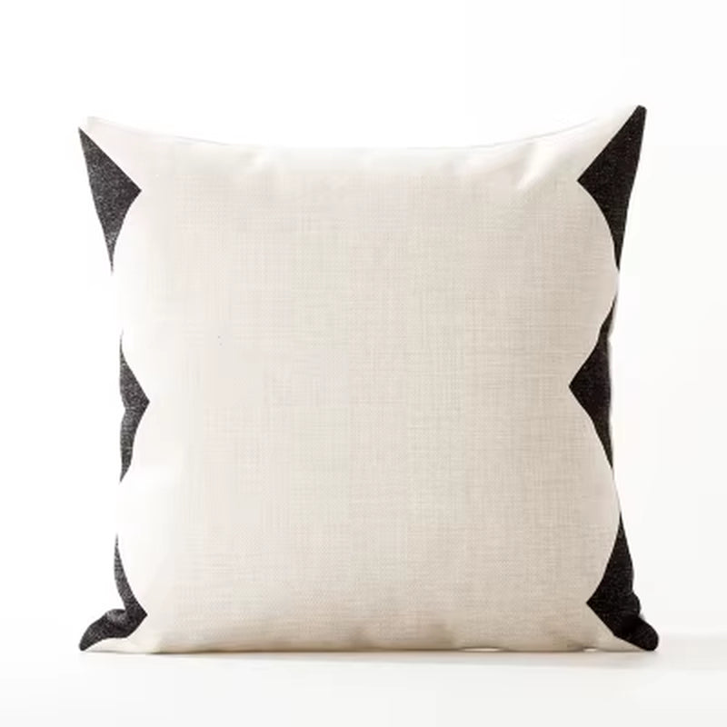 Nordic Geometry Black White Cushion Pillow Cover Home Decorative Office Sofa Linen Pillowcase 45X45Cm