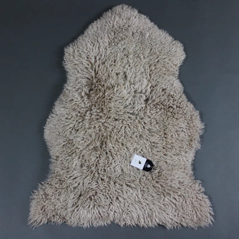 Radhika Curly Sheepskin Rug in Beige