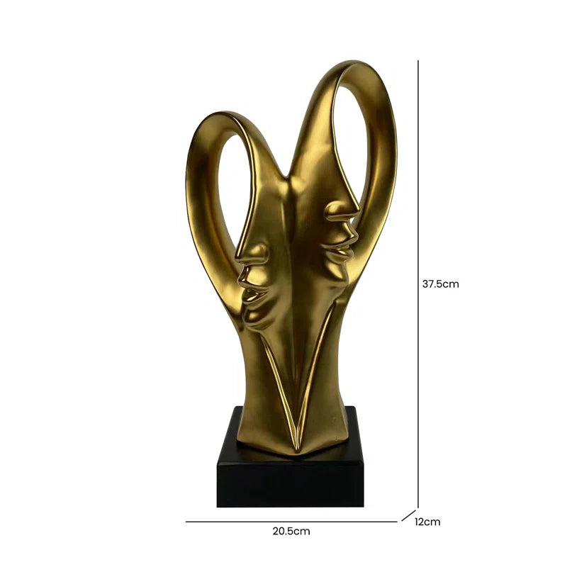 Adala Figurine Human 2 Face Statues Sculpture for Living Room, Modern Accents Home Tabletop Decor