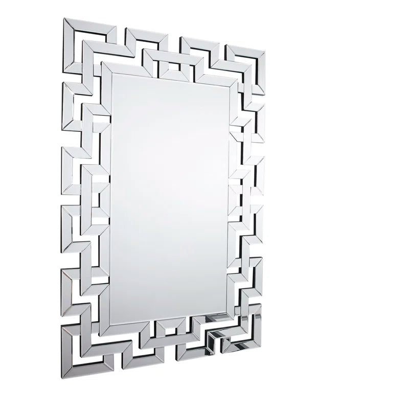 Delk Accent Silver Patterned Rectangular Wall Mirror