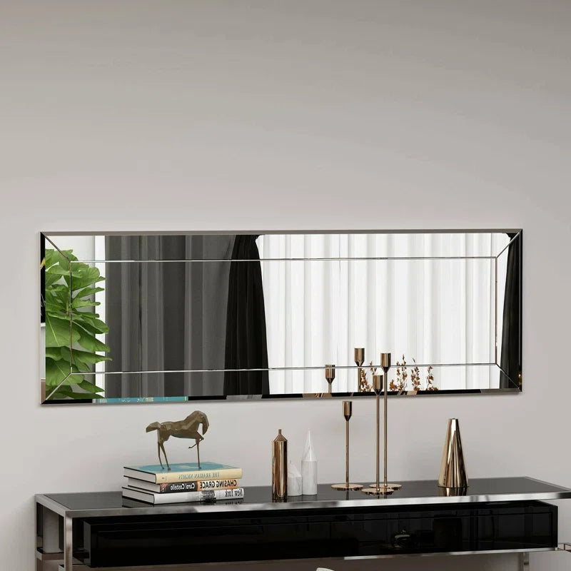 Mirror Dpesol, Mirror, Wall Furnishing Item, Mirror Decoration, 40X2H120 Cm, White