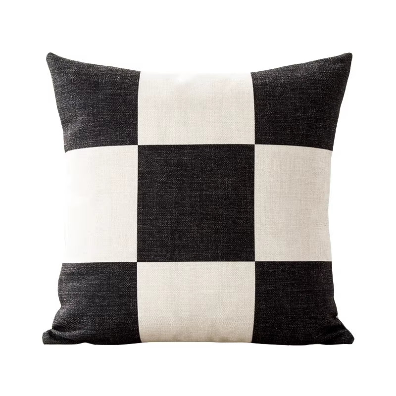 Nordic Geometry Black White Cushion Pillow Cover Home Decorative Office Sofa Linen Pillowcase 45X45Cm
