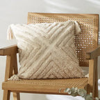 Brown Beige Embroidery Cushion Cover Tassels Home Decor Pillow Cover 45X45Cm/30X50Cm Geometric Sofa Pillowcase Pillow Sham