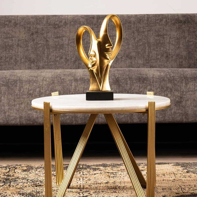 Adala Figurine Human 2 Face Statues Sculpture for Living Room, Modern Accents Home Tabletop Decor