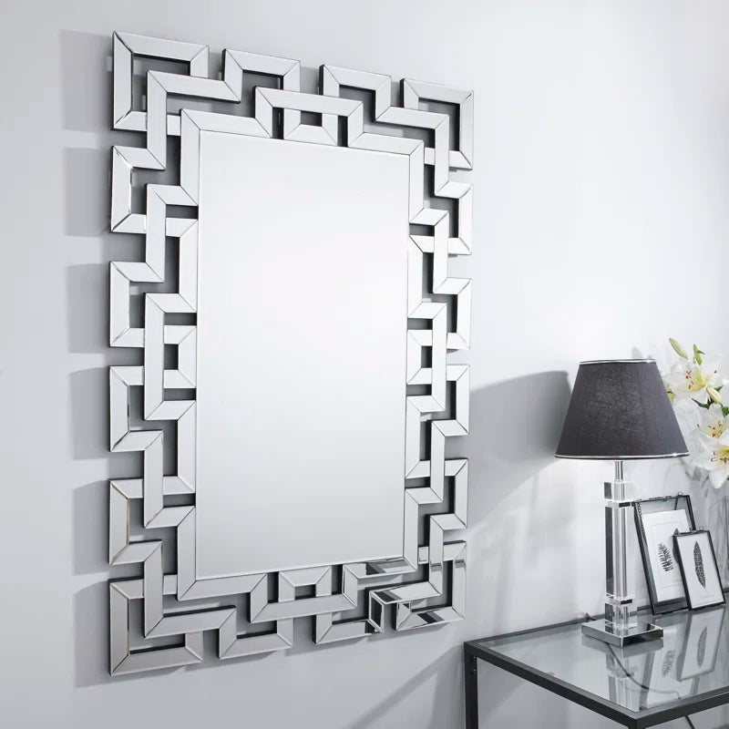 Delk Accent Silver Patterned Rectangular Wall Mirror