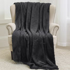 Black Mink Faux Fur Luxury Throw